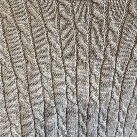 Laura Scott Cable Knit Scoop Neck Sweater - Cream Women’s Size MP Medium Petite - Picture 4 of 6